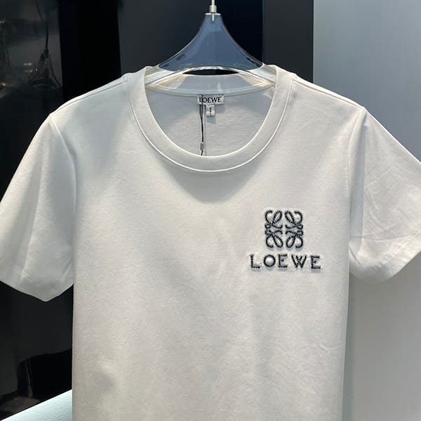 可愛いロエベ 偽物 アナグラム コットン Tシャツ 2色 lor28108